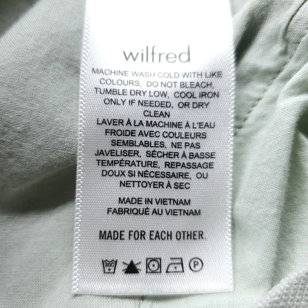 Aritzia Wilfred Allant Pleated Crop Pants Women 0 Mint Linen Blend Cuffed Boho